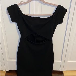 Black off shoulder dress
